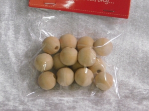 Wood Beads Raw Round 15mm x 14pcs